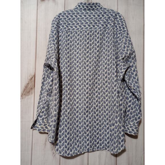 Perry Ellis Shirt Men's 2xl Button Front‎ Long Sleeve Blue - Picture 2 of 8